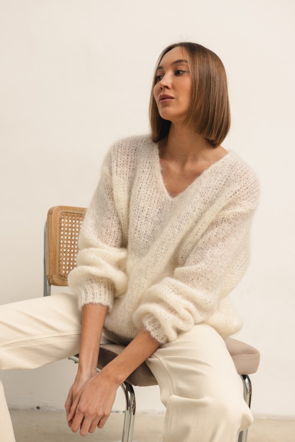 Dario Mohair Sweater Ecru