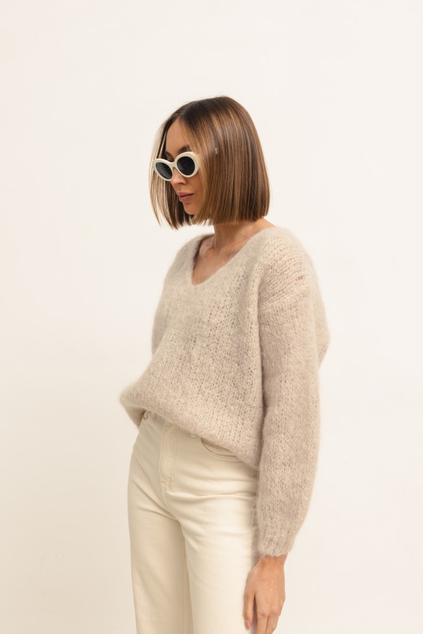 Dario Mohair Sweater Beige