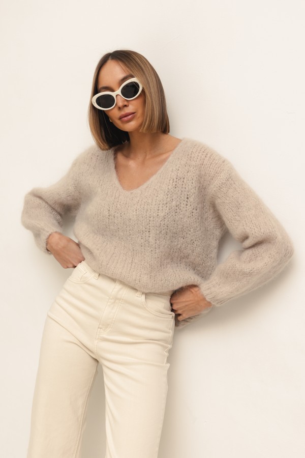 Dario Sweter Moherowy Beż