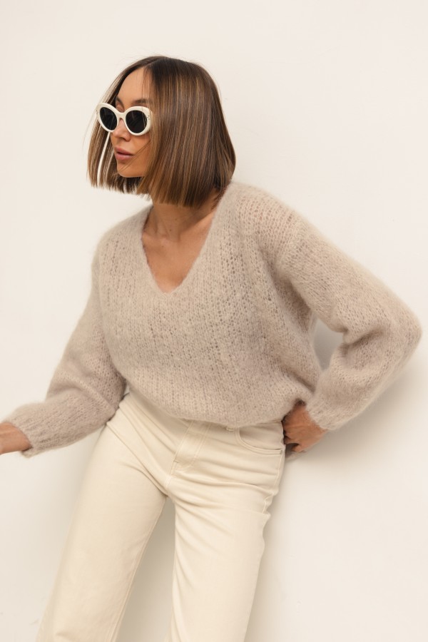 Dario Mohair Sweater Beige