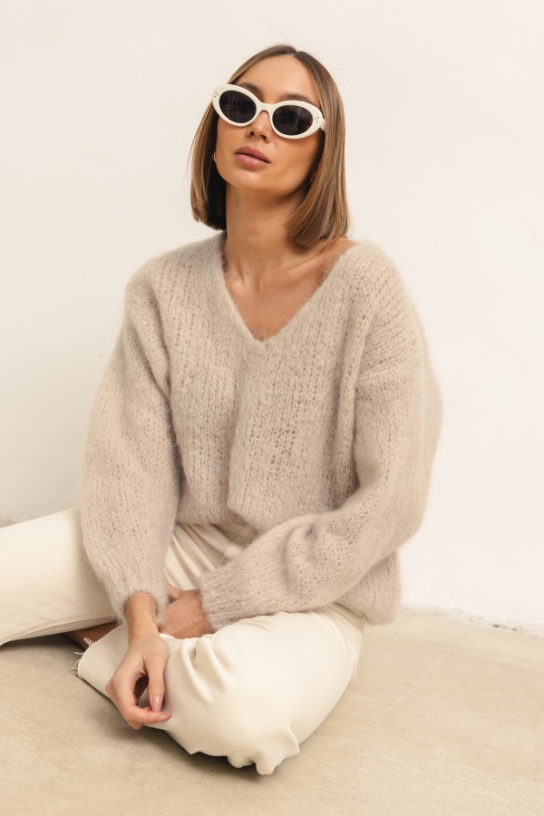 Dario Sweter Moherowy Beż