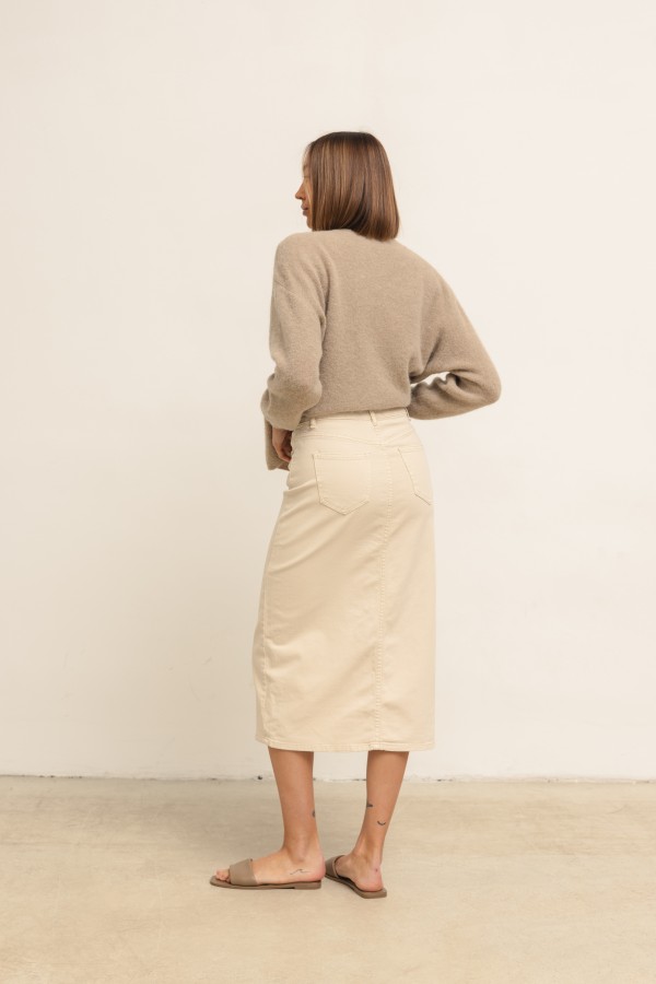 RD8305 Spódnica Jeansowa Beż