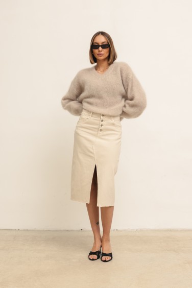 RD8305 Denim Skirt Beige