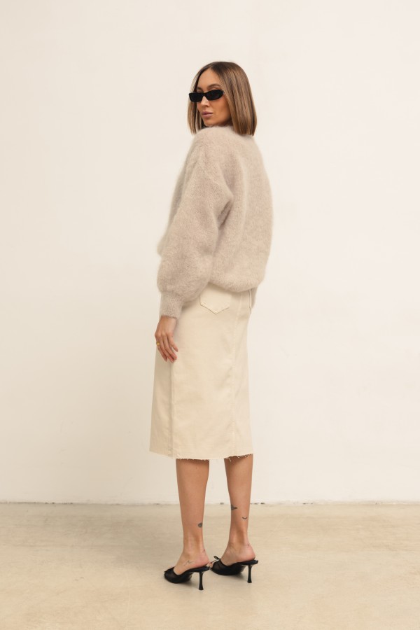 RD8305 Spódnica Jeansowa Beż