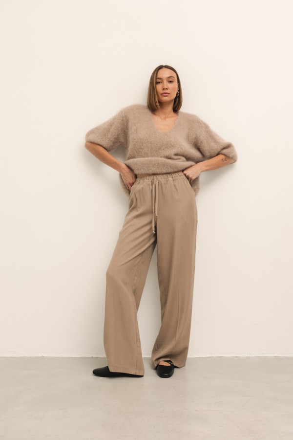 Nevada Wide-Leg Trousers Mocca