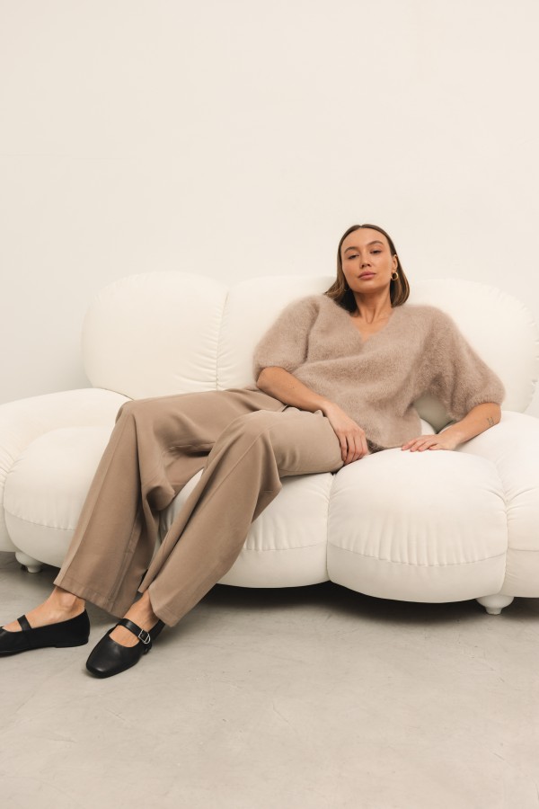 Nevada Wide-Leg Trousers Mocca