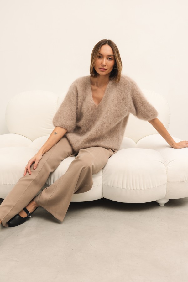 Nevada Wide-Leg Trousers Mocca