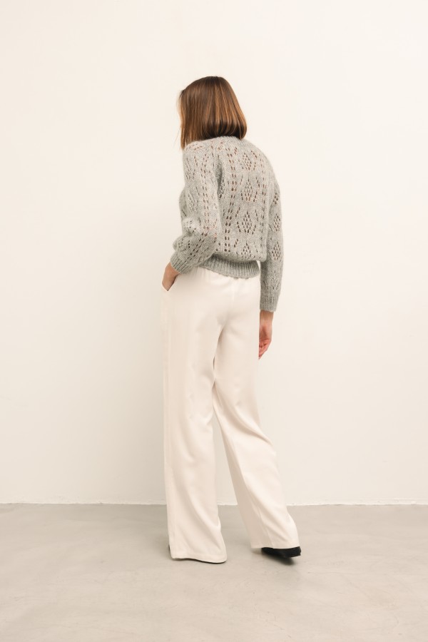 Nevada Wide-Leg Trousers Ecru