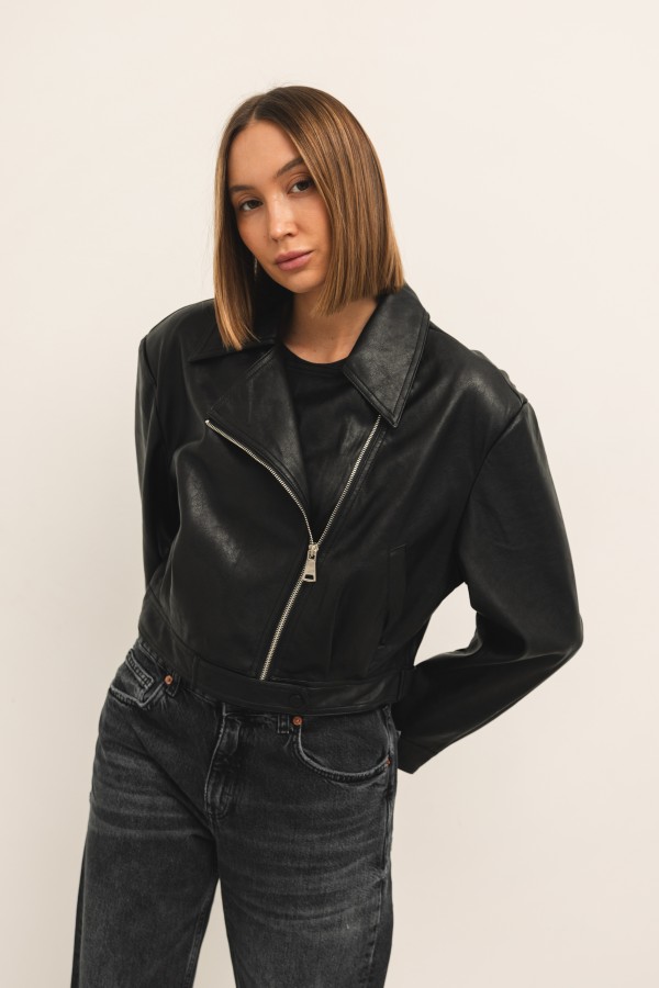 1611 Eco-Leather Jacket Black
