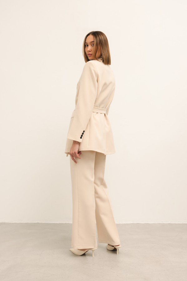 Simone Marynarka Z Wiązaniem Beż