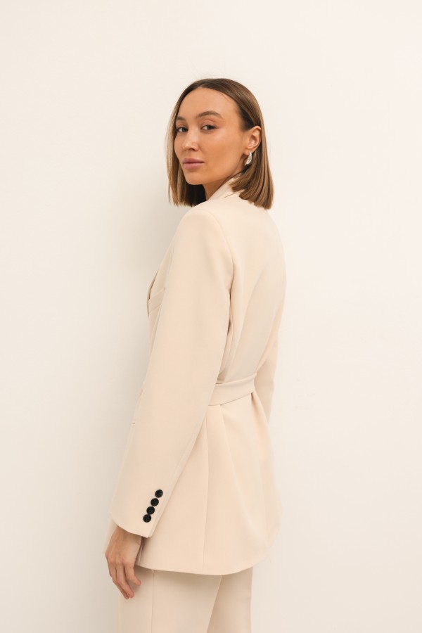 Simone Marynarka Z Wiązaniem Beż