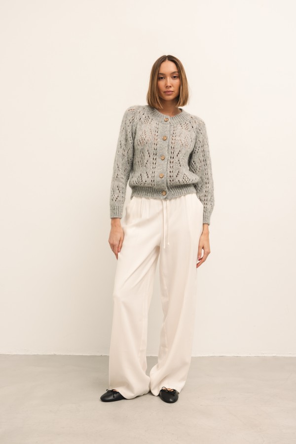 Mason Openwork Cardigan Grey
