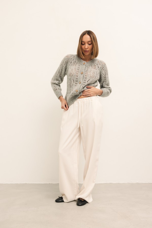 Mason Openwork Cardigan Grey