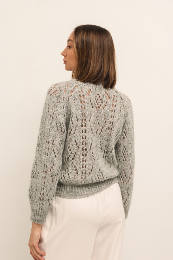 Mason Openwork Cardigan Grey