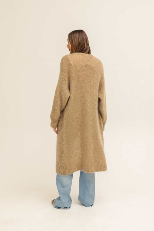 Nathan Long Mohair Cardigan Beige