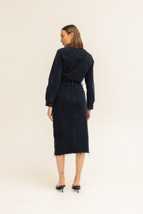 Lara Denim Dress Black