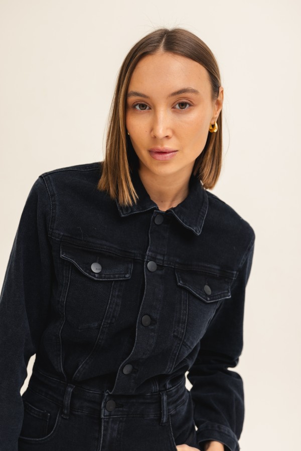 Lara Denim Dress Black