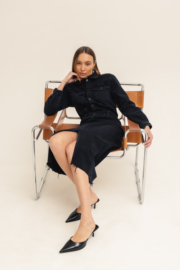 Lara Denim Dress Black