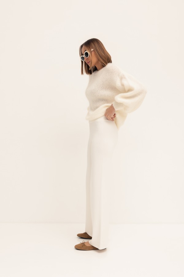 Malibu Knit Trousers Ecru