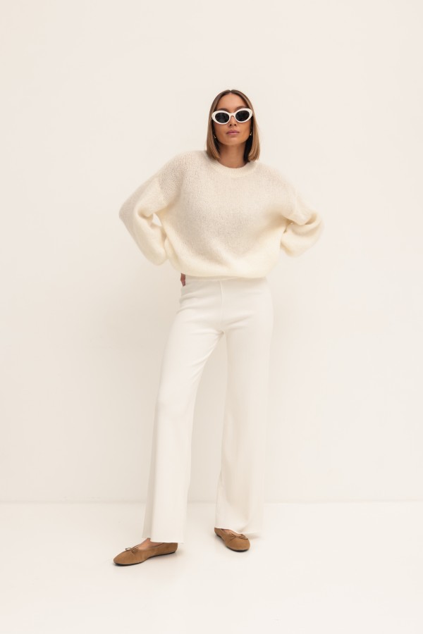 Malibu Knit Trousers Ecru