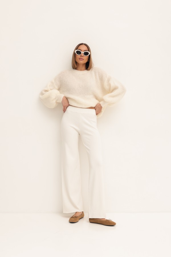 Malibu Knit Trousers Ecru