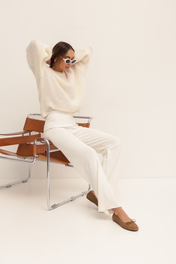 Malibu Knit Trousers Ecru