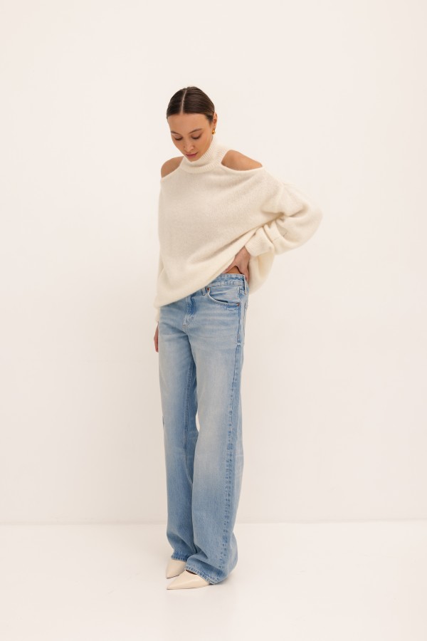 London Suri Alpaca Sweater Ecru