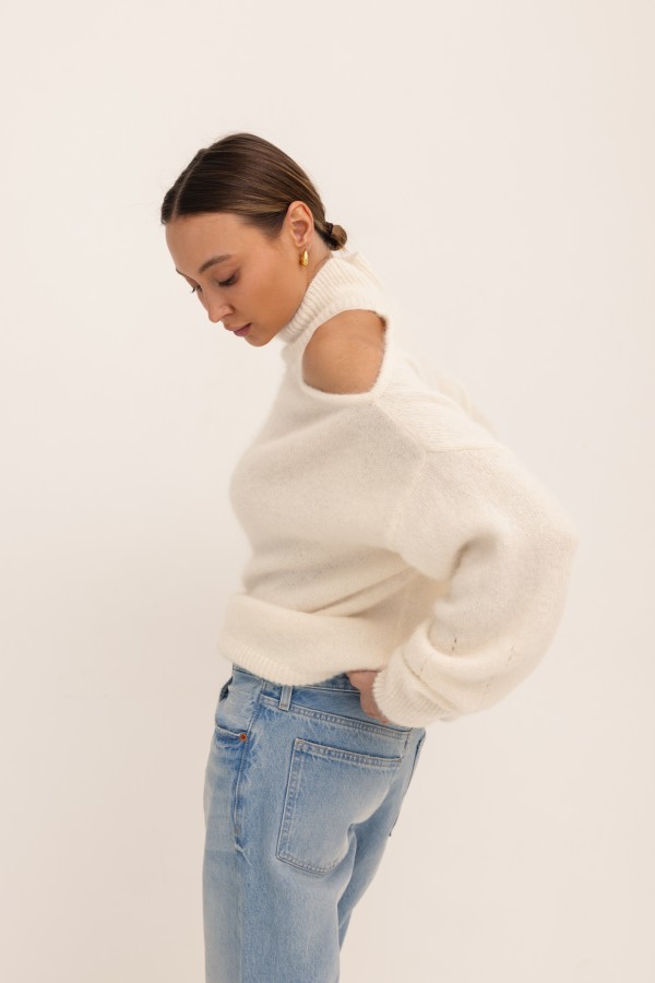 London Suri Alpaca Sweater Ecru