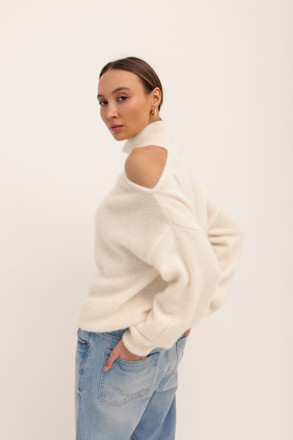 London Suri Alpaca Sweater Ecru