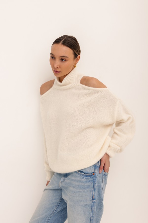 London Suri Alpaca Sweater Ecru