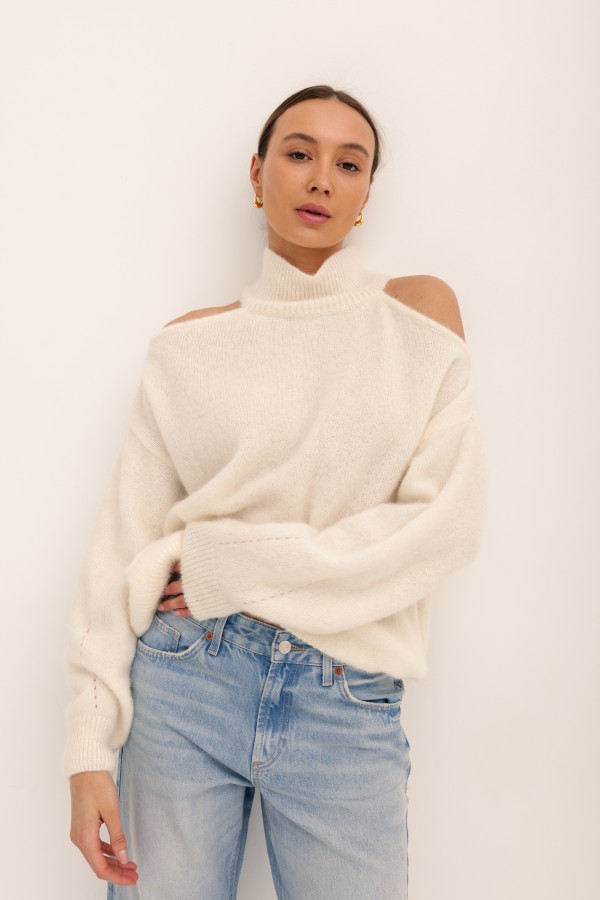 London Suri Alpaca Sweater Ecru
