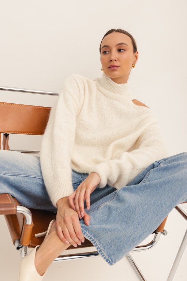 London Suri Alpaca Sweater Ecru