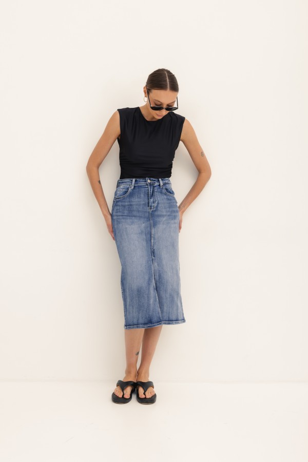 ZR9008 Denim Pencil Skirt