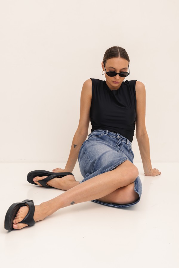 ZR9008 Denim Pencil Skirt