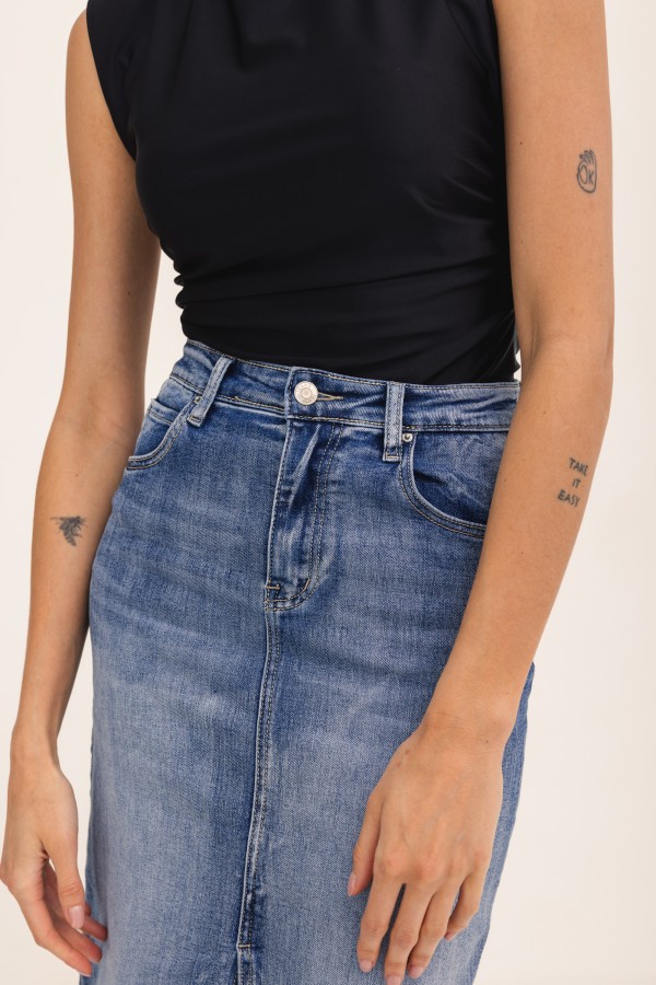 ZR9008 Denim Pencil Skirt