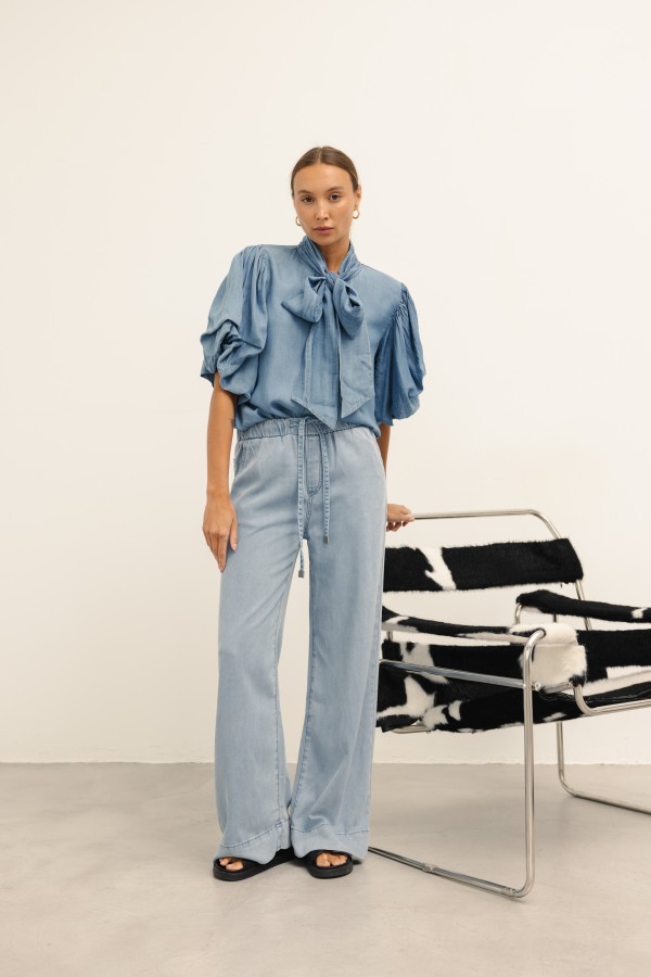 Dakota Wide-Leg Trousers Blue