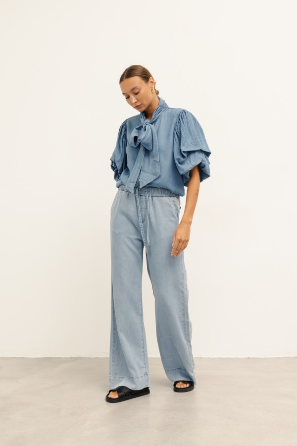 Dakota Wide-Leg Trousers Blue