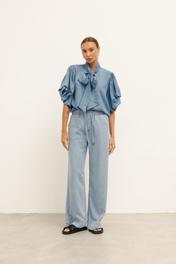 Dakota Spodnie Wide Leg Blue