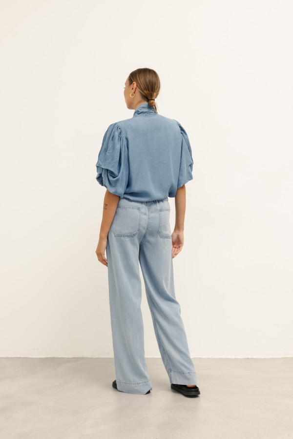 Dakota Wide-Leg Trousers Blue