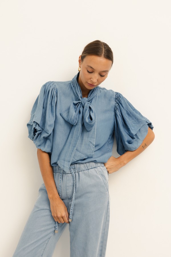 Dakota Spodnie Wide Leg Blue