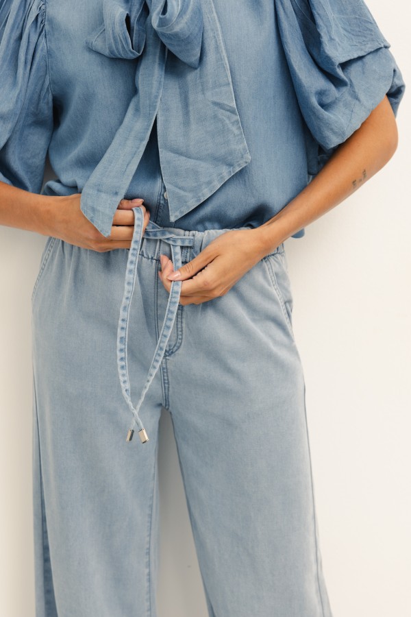 Dakota Spodnie Wide Leg Blue