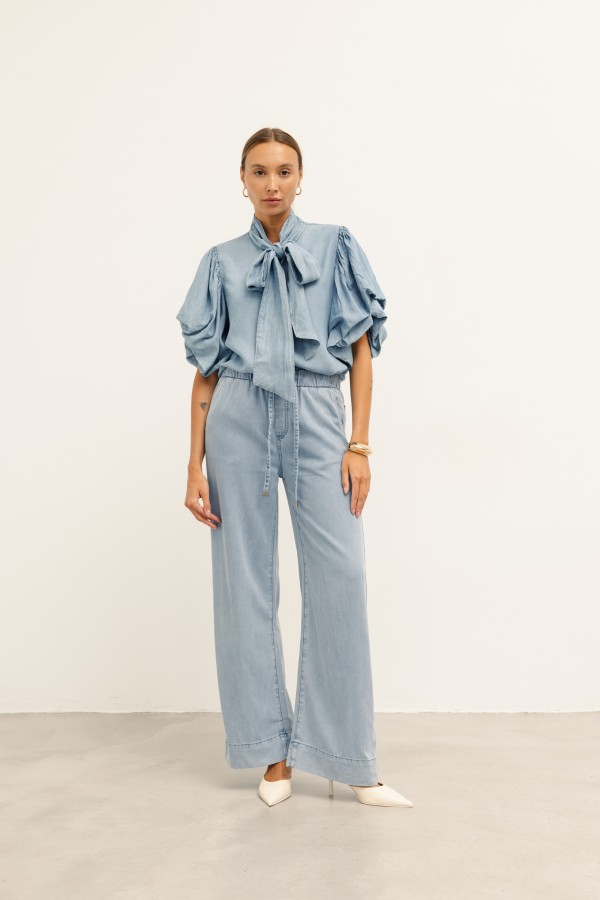 Dakota Wide-Leg Trousers Blue