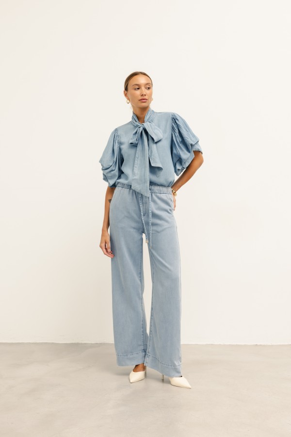 Dakota Wide-Leg Trousers Blue