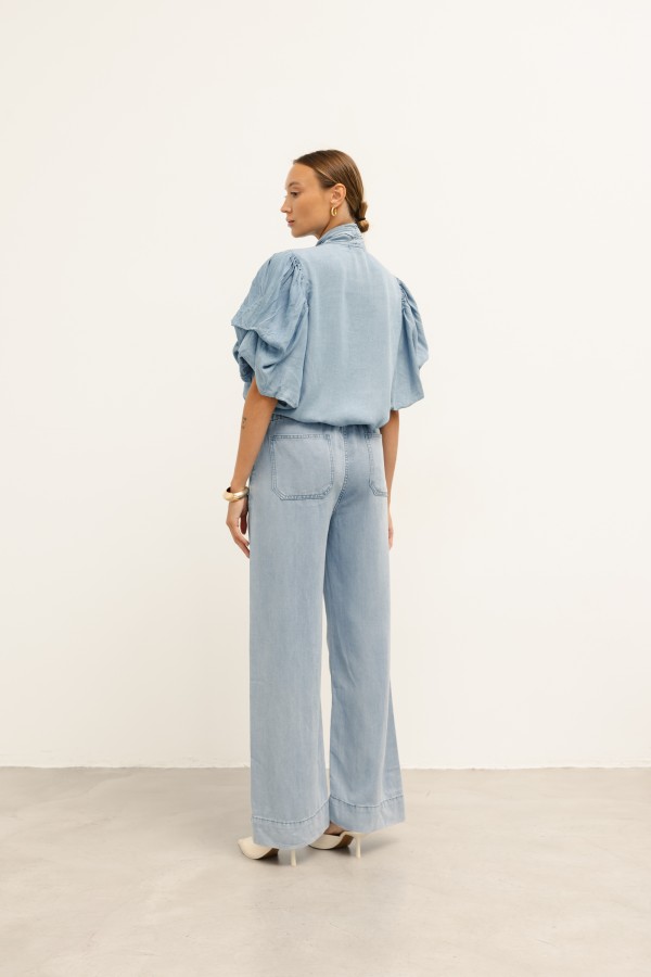 Dakota Spodnie Wide Leg Blue