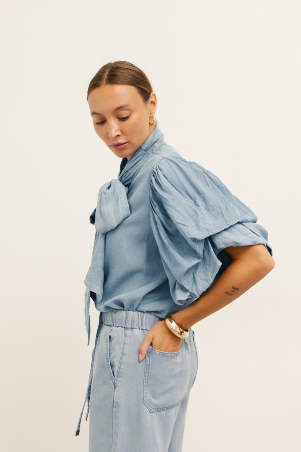 Dakota Wide-Leg Trousers Blue