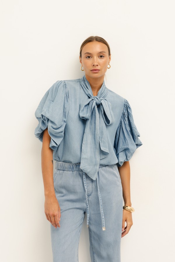 Dakota Wide-Leg Trousers Blue