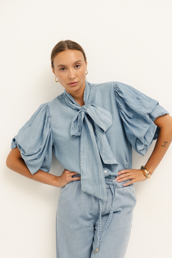 Dakota Wide-Leg Trousers Blue
