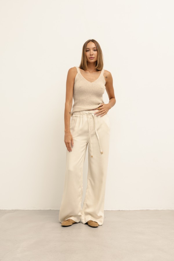 Dakota Spodnie Wide Leg Cream