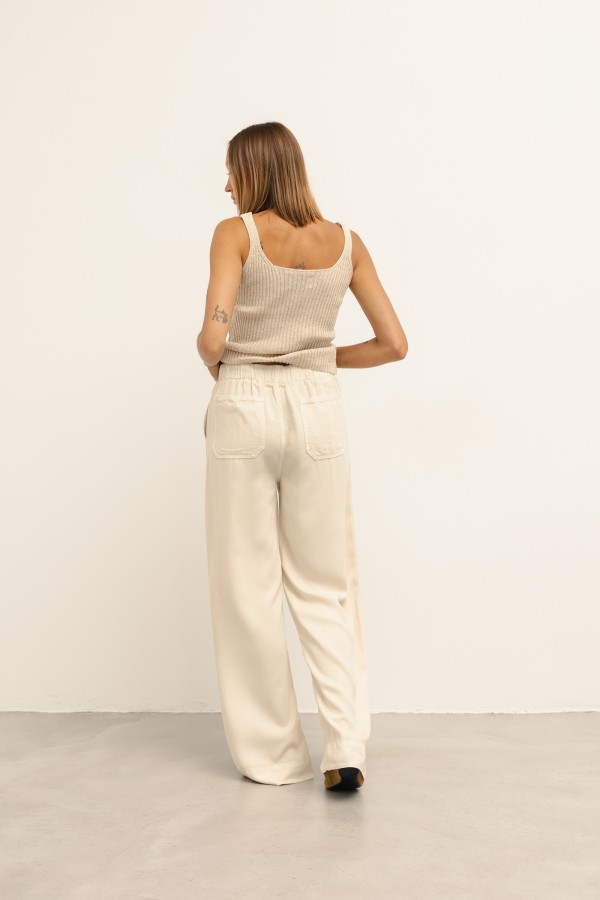 Dakota Wide-Leg Trousers Cream