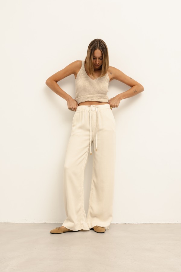 Dakota Spodnie Wide Leg Cream